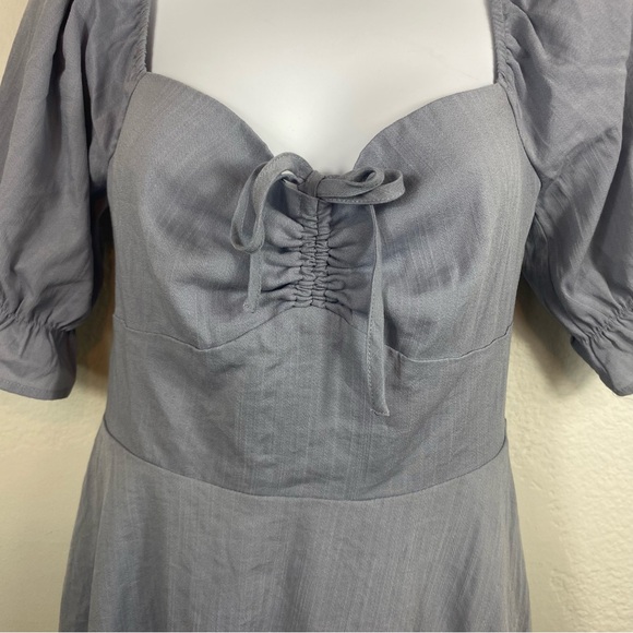 LuLu’s Medium Dress Elsie Dusty Blue‎ Pretty Puff Sleeve Lined - Picture 5 of 13